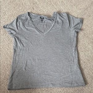 Express Heather Gray V-Neck Tee